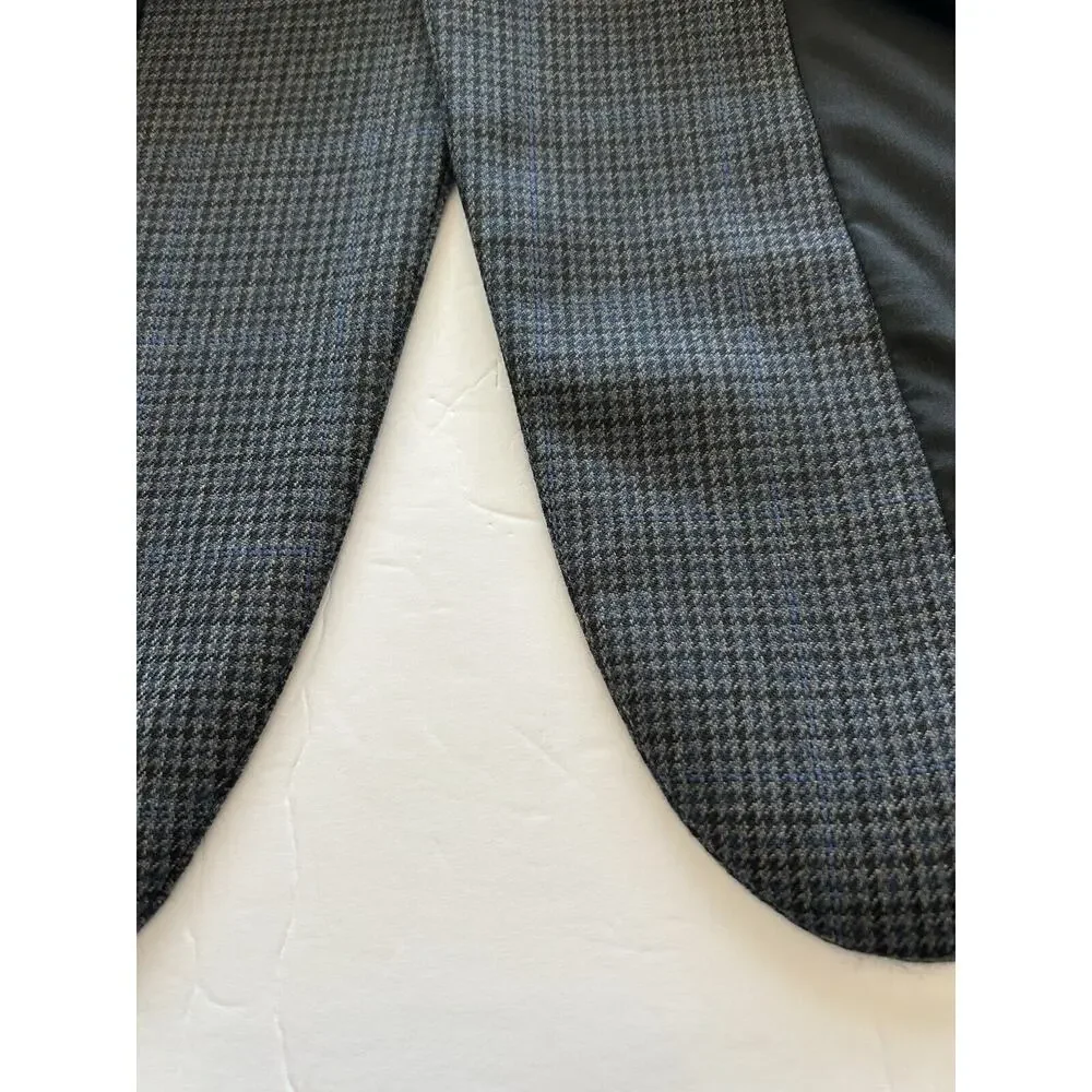 Lauren‎ Ralph Lauren 42R 100% Wool Men’s Blazer Gray Blue Houndstooth Sport Coat